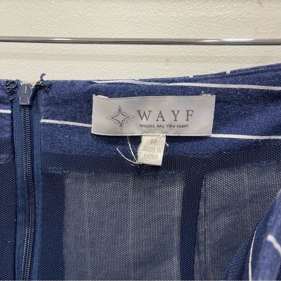 WAYF Pisa High Waist Navy Striped Crop Pants in Navy Medium - Picture 6 of 8
